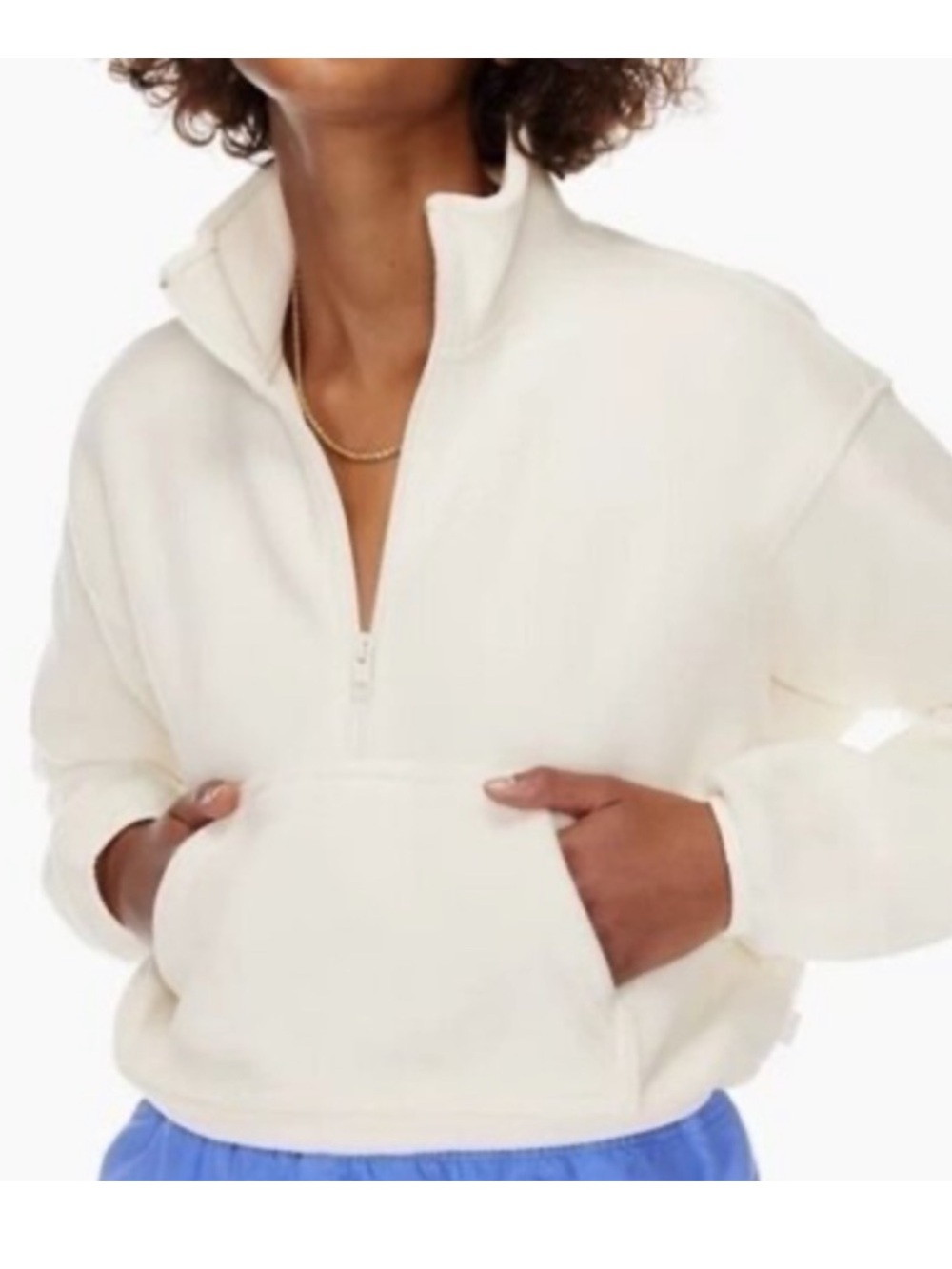 TNA Polar Fleece Quarter Zip in Cream